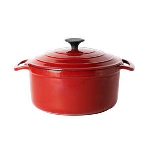 TRAMONTINA 6.5 Qt Globe Dutch Oven OMBRE RED Enameled Cast Iron  .