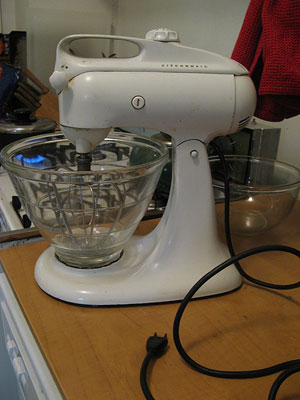 Just on the skids in my Kitchenaid mixer making gluten free carrot cake and.