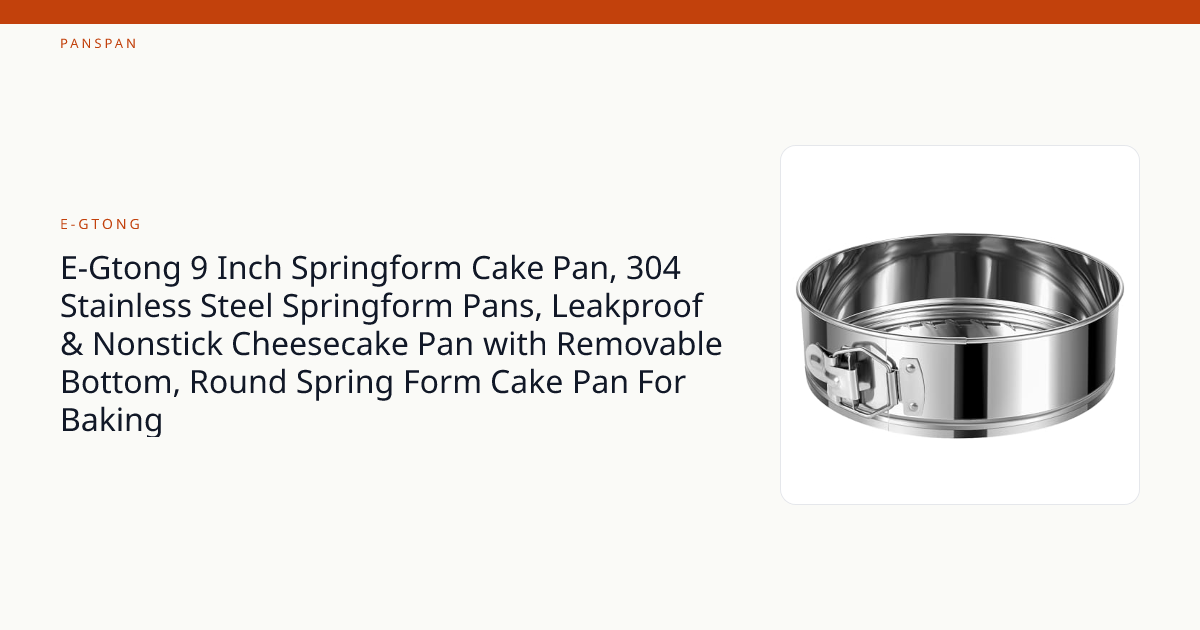 E-Gtong 9 Inch Springform Cake Pan, 304 Stainless Steel Springform Pans ...
