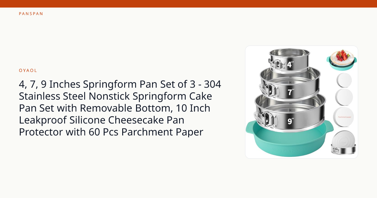 4, 7, 9 Inches Springform Pan Set of 3 - 304 Stainless Steel Nonstick ...